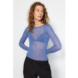 Trendyol Indigo Sheer Look Turtleneck Knitwear Sweater | shoptok.hr