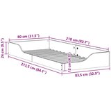  Krevetna konstrukcija Bijelo 80 x 210 cm Čvrsto borovo drvo | shoptok.hr