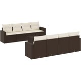  9-dijelni set vrtnih sofa s jastucima poliratan smeđi | shoptok.hr