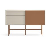 Teulat Opečnato oranžna/bež nizka komoda z drsnimi vrati 140x91 cm Nube – Cene