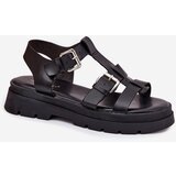 Boto Ladies Eco Leather Sandals With Buckles Black Jeneliena | shoptok.hr