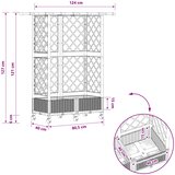  Povišeni krevet s mrežom i krovom Siva 124 x 40 x 127 cm PP | shoptok.hr