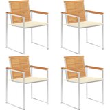 vidaXL vrtni stoli 4 kosi z blazinami trdna tikovina | Shoptok.si