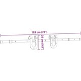 vidaXL Pribor za klizna vrata 183 cm čelični crni | shoptok.hr