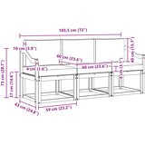  Set vanjskih sofa 3 pcs Bijela i svjetlosiva 185,5 x 63 x 73 cm | Shoptok.si