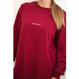 Polski Women's cotton set with a sweatshirt and leggings with the inscription Minimal maroon | Shoptok.si