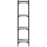  Regal za knjige s 4 razine siva boja hrasta 40x30x120 cm drveni | shoptok.hr