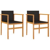  The living store vrtni stoli 2 kosa črn poli ratan in trden les - vrtni stol, (21447182) | Shoptok.si