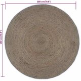  Ručno rađeni tepih od jute okrugli 180 cm sivi | shoptok.hr