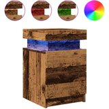 Maison Chic Nočna omarica - Nočna miza z LED starinski les 35x39x55 cm inženirski les, (21688369) Cene