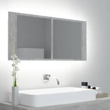 Furnova LED kopalniška omarica z ogledalom betonsko siva akril, (21947082) | Shoptok.si