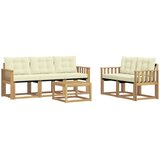  Set vanjskih sofa 6 kom. Bijela i krem Smeđa 59 x 59 x 37 cm | Shoptok.si