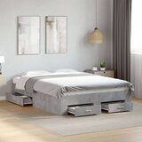 vidaXL Posteljni okvir s predali betonsko siv 120x190cm inženirski les, (21111489) | Shoptok.si