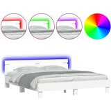  Okvir kreveta s uzglavljem i LED bijeli 160 x 200 cm | shoptok.hr