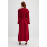 Trendyol X Kevser Sarıoğlu Fuchsia Chiffon Evening Dress With Draping Shoulder Belt and Drape | Eponuda.ba