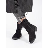 Shelvt Women's black suede cowboy boots Cijene
