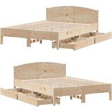 vidaXL Okvir kreveta bez madraca 135 x 190 cm od masivne borovine | shoptok.hr