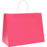  Papirnate vrećice 250 kom s ručkama ružičaste 32x17x25 cm | Shoptok.si