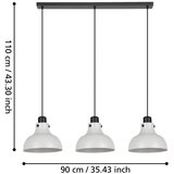 Eglo visilica matlock crno/siva, E27, 3X40 w | shoptok.hr
