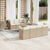  8-dijelni set vrtnih sofa od poliratana s jastucima bež | shoptok.hr
