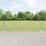 vidaXL Zavarena žičana ograda s 7 flanširanih stupova 0.4x10 m od pocinčanog čelika | shoptok.hr