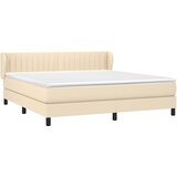  Krevet s oprugama i madracem krem 160x200 cm od tkanine | shoptok.hr
