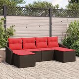  Set sofe 6 kom. Smeđa poliratan 233 x 117 x 85 cm | shoptok.hr
