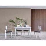 Hanah home milla - white white extendable dining table & chairs set (4 pieces) Cene