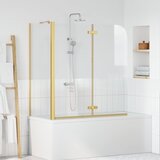  Ograda za tuš Zlatno 120 x 68 x 130 cm ESG staklo i aluminij | shoptok.hr