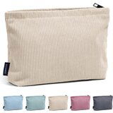 Generic Women's small cosmetic bag corduroy travel cosmetic bag with metal zipper, (21058731) Cene