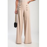 Fenzy Elegantna Duga Haljina Na Gumbe, Bež | shoptok.hr