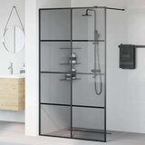  Zid za walk-in tuš Crna 115 x 195 cm Staklo otporno na udarce | shoptok.hr