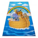 RugsX BAMBINO 2685 pralna preproga Živali, Čoln za otroke protizdrsna - plava / smeđa 120x170 cm, (5000176903) | Shoptok.si