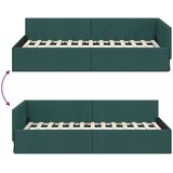  Kutni okvir kreveta Tamnozelena 90 cm x 200 cm tkanina | shoptok.hr