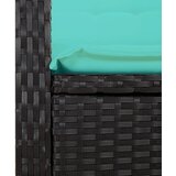 Vrtni naslonjač s jastucima crni od poliratana Crna 105 x 59 x 93 cm | shoptok.hr
