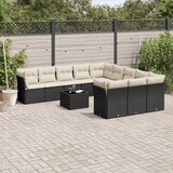  12-dijelni set vrtnih sofa od poliratana s jastucima crni | shoptok.hr