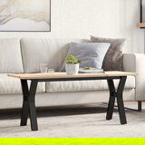  The Living Store Klubska mizica Y okvir 110x40x45 cm trdna borovina lito železo - Klubska Mizica, (21495639) | Shoptok.si