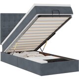 Maison Chic Otomanski Posteljni okvir - Enojna postelja - Postelja za odrasle z vzmetnicami siv 90x190cm žamet-J2104, (21761488) | Shoptok.si