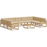  Set vanjskih sofa s jastukom 10 pcs Bijela i bež | Eponuda.com