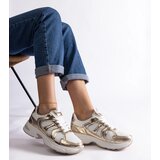 Gemre White and gold Ena sports sneakers | Shoptok.si