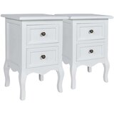  Nočne omarice 4 kosi z 2 predaloma MDF bele barve | Shoptok.si