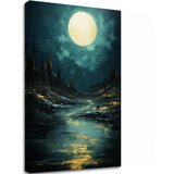  Moderan zidni dekor mesec nad misterioznim stenama - premium art () Cene