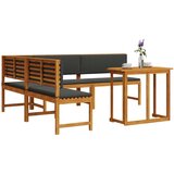  4-dijelni set za vanjsko blagovanje s jastucima od čvrstog drva akacije | shoptok.hr