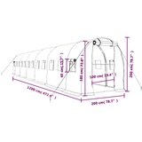  Rastlinjak z jeklenim ogrodjem zelen 24 m² 12x2x2 m | Shoptok.si