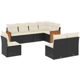  8-dijelni set vrtnih sofa od poliratana s jastucima crni | shoptok.hr