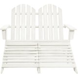  Vrtni dvosjed Adirondack od jelovine s otomanom bijeli | shoptok.hr