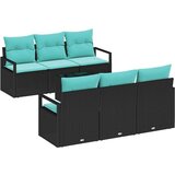  Set sofe s jastukom 7 pcs Crna i Tirkizna poliratan | shoptok.hr