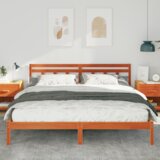  Krevetna konstrukcija Smeđa 160 cm x 200 cm Borova drva | shoptok.hr
