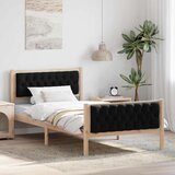  okvir za krevet s uzglavljem crna 100 x 200 cm tkanina | shoptok.hr
