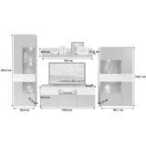 Modern Living Dnevni Regal Como, Siva, Hrast, 4-Delno | Shoptok.si